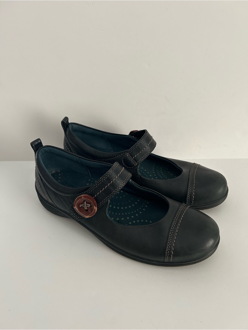 Ecco Casual Black Mary Jane Comfort Shoes | Size 39